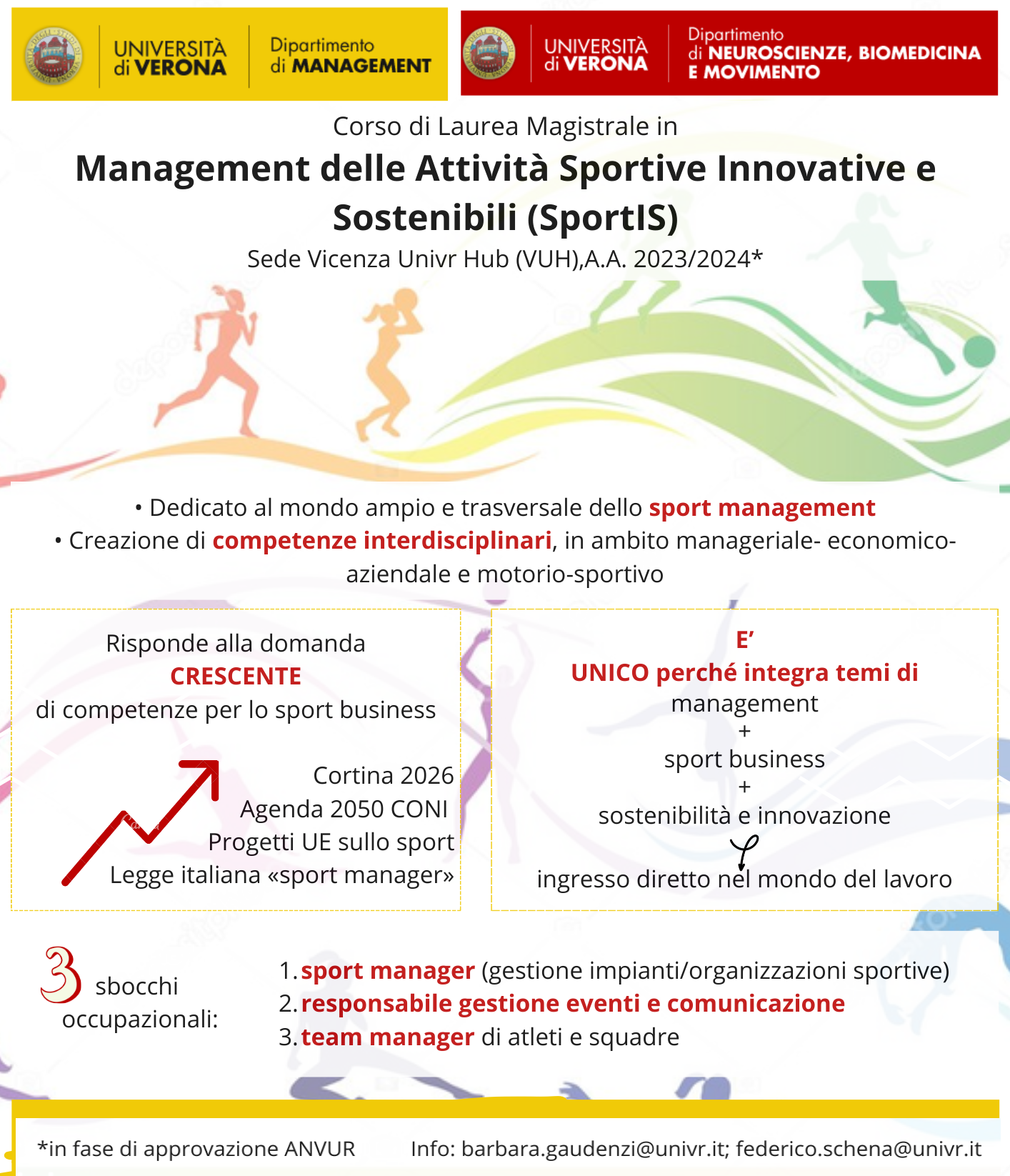 Nuovo Corso di Laurea Magistrale SportIS - Univr- sede di Vicenza dal A.A.2023/4