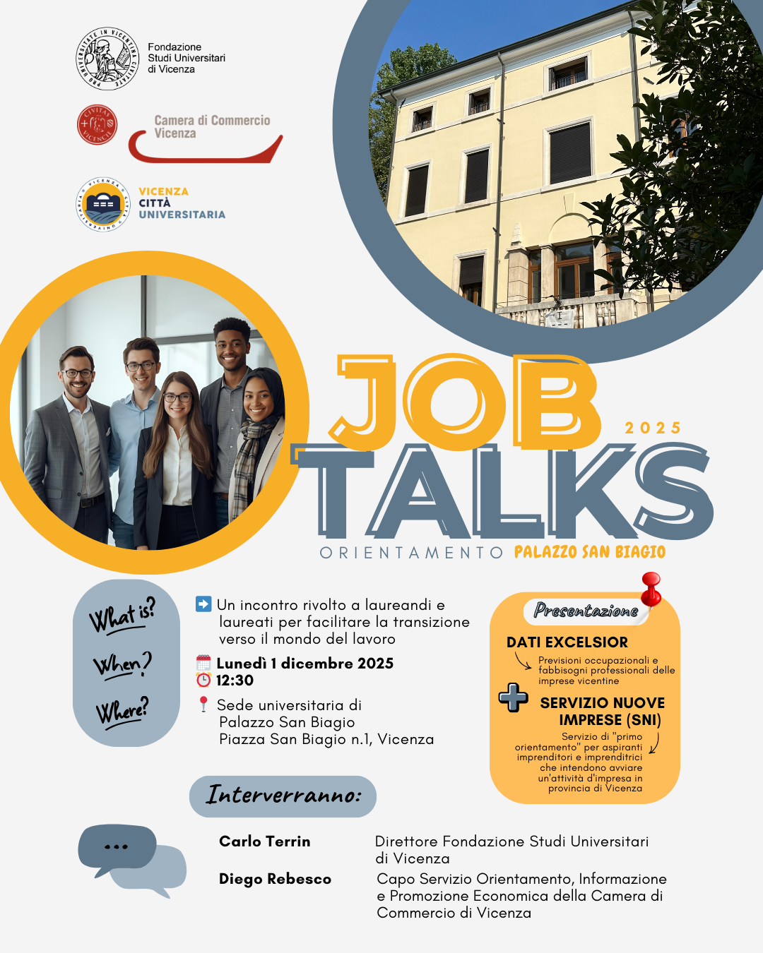 JOB TALKS- evento orientamento a San Biagio- 1 dicembre 2025