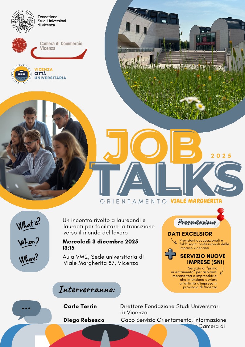 JOB TALKS- evento orientamento in Viale Margherita- 3 dicembre 2025